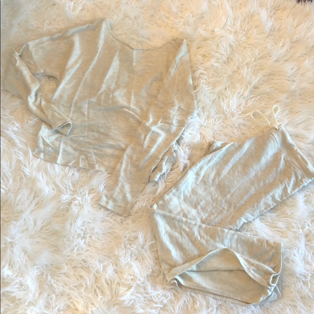 Monrow Super Soft Heather Gray Sweat Set